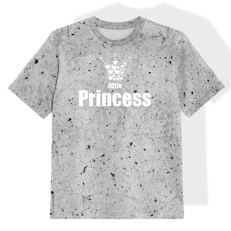 KID’S T-SHIRT- LITTLE PRINCESS / concrete -  single jersey