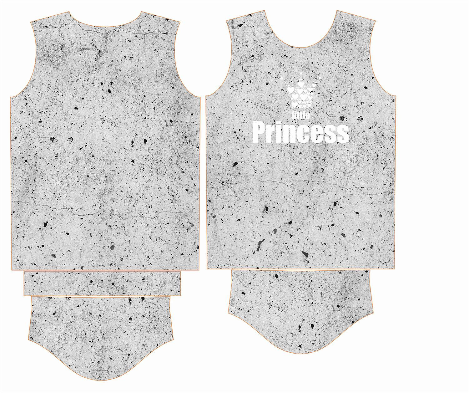KID’S T-SHIRT- LITTLE PRINCESS / concrete -  single jersey