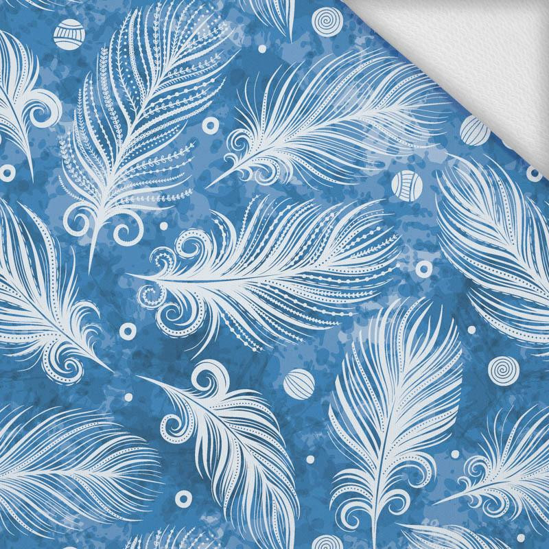 WHITE FEATHERS (CLASSIC BLUE) - looped knit fabric