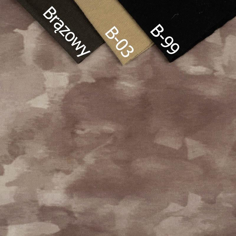 CAMOUFLAGE pat. 2 / brown - single jersey with elastane 