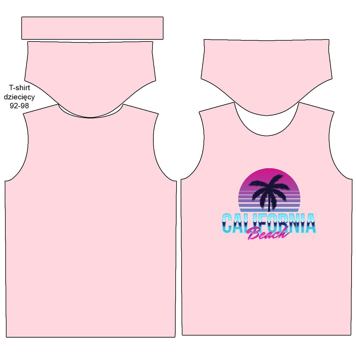 KID’S T-SHIRT - CALIFORNIA BEACH  / pink - single jersey 