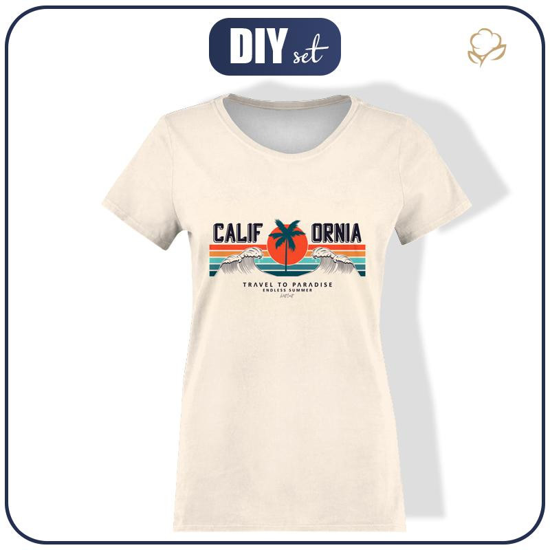 WOMEN’S T-SHIRT - CALIFORNIA no. 1 / beige - single jersey