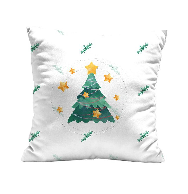 CUSHION PANEL -  CHRISTMAS TREE AND GOLD STARS (CHRISTMAS FRIENDS)