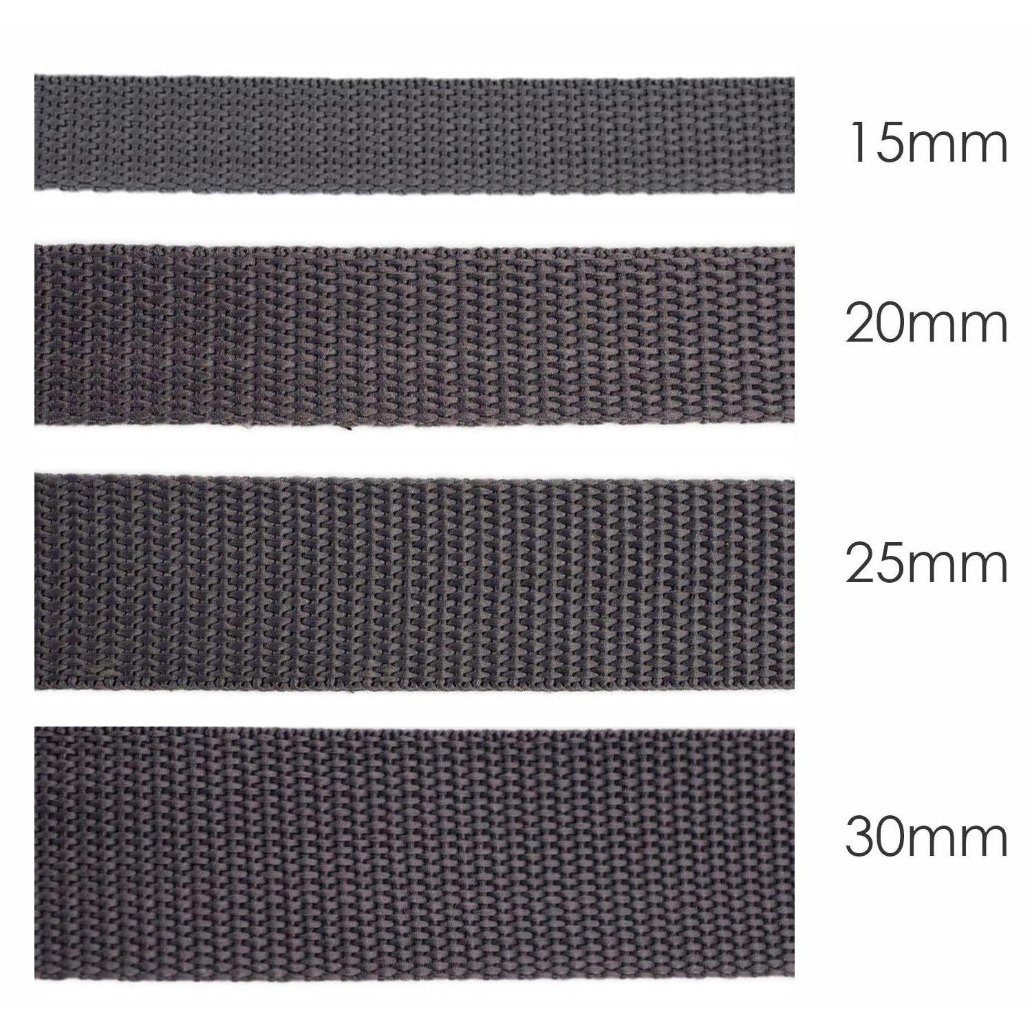 Webbing tape -  dark grey / Choice of sizes