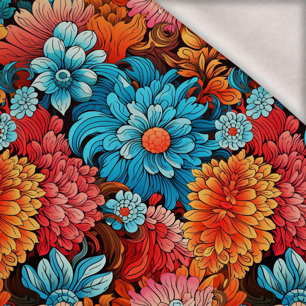 COLORFUL FLOWERS pat. 2 - brushed knitwear with elastane ITY