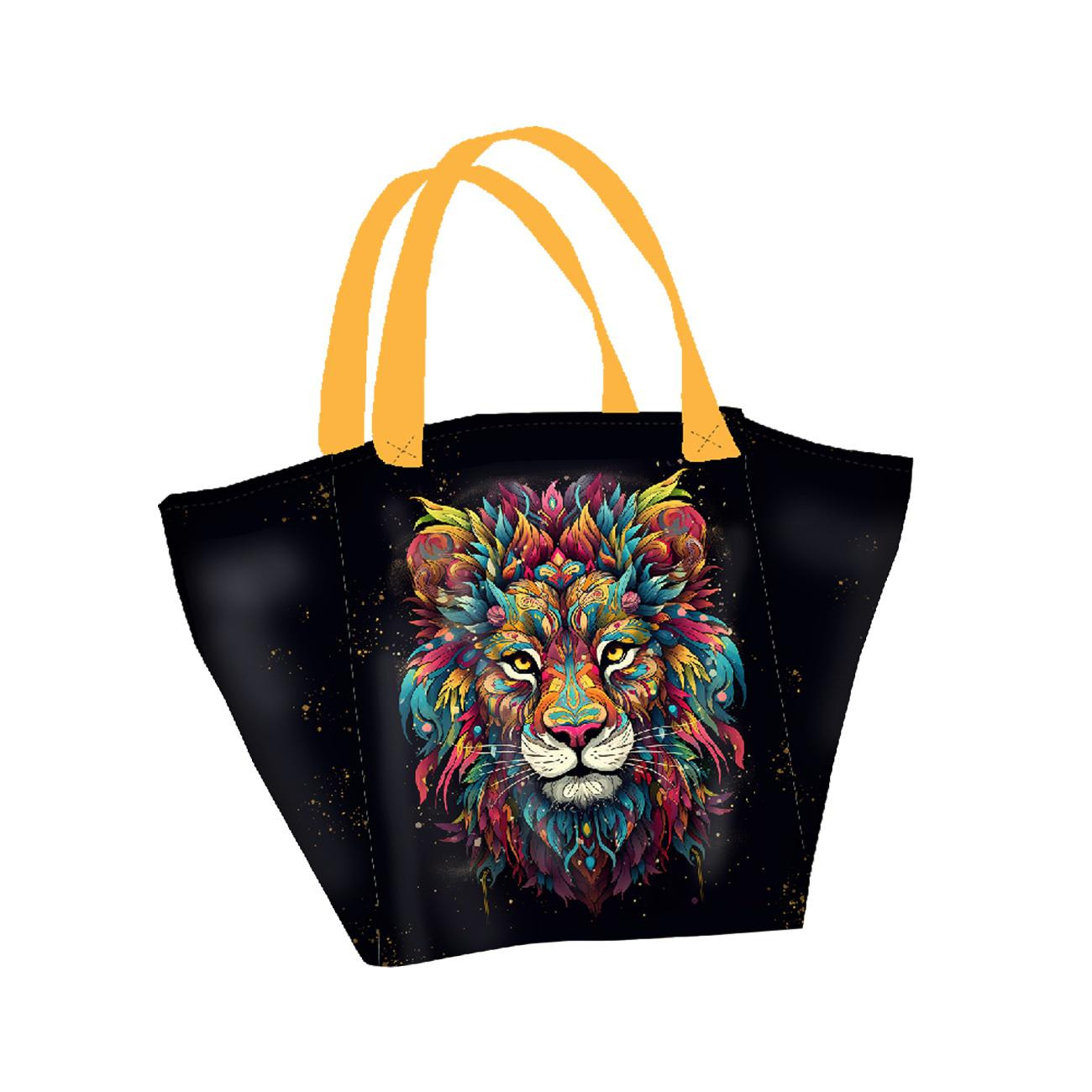 XL bag with in-bag pouch 2 in 1 - COLORFUL LION - sewing set