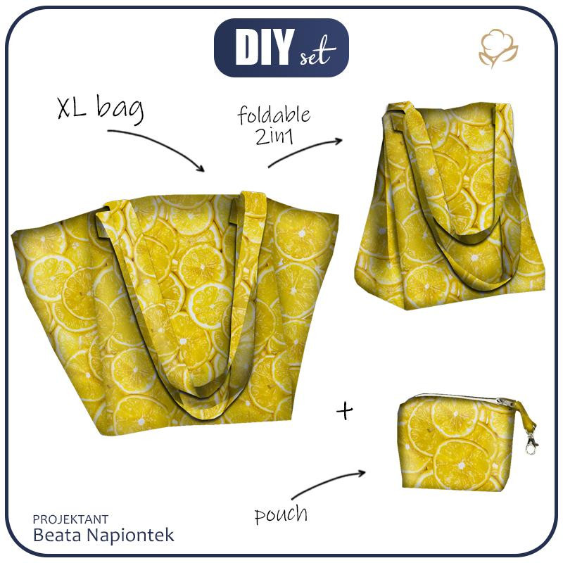 XL bag with in-bag pouch 2 in 1 - LEMONS - sewing set