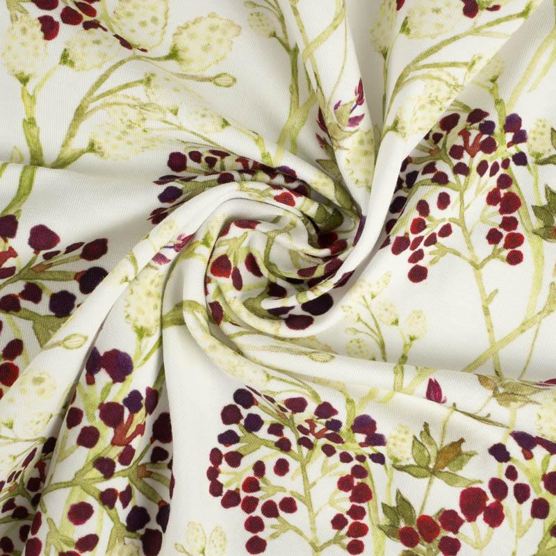 ELDERBERRY (BLOOMING MEADOW) - looped knit fabric