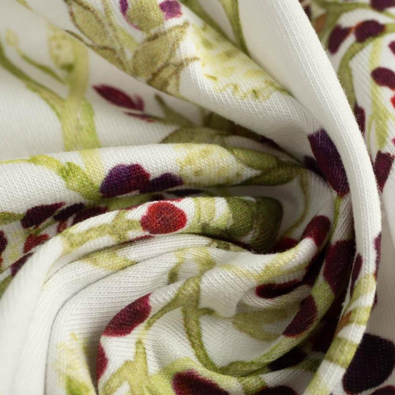 ELDERBERRY (BLOOMING MEADOW) - looped knit fabric