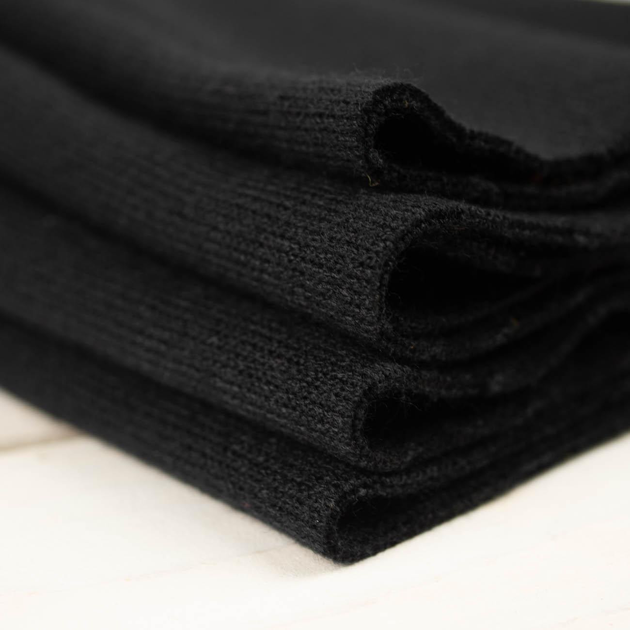Black - solid Sweater knit fabric 345g