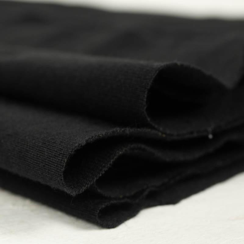 BLACK - T-shirt knit fabric 100% cotton T180