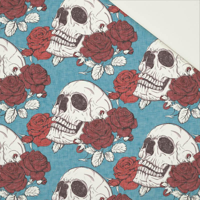 SKULLS AND ROSES - Cotton drill