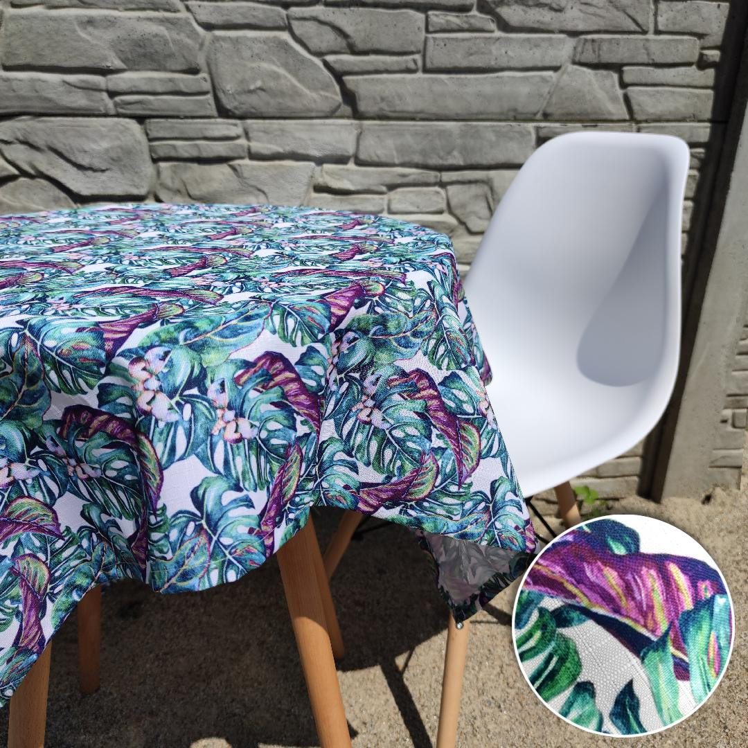 MONSTERA pat. 4 / white  - Woven Fabric for tablecloths