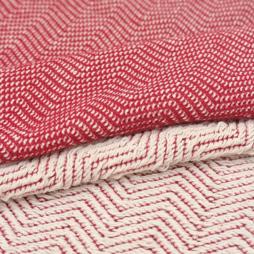 MAROON - VANILLA - Cotton sweater knit fabric 330g