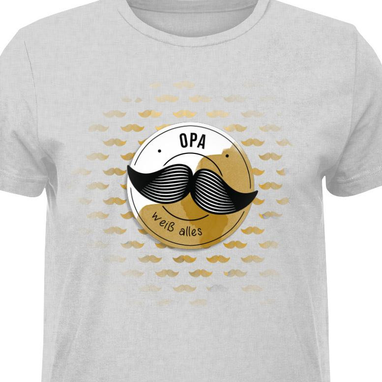 MEN’S T-SHIRT - Opa weiß alles / mustache - single jersey