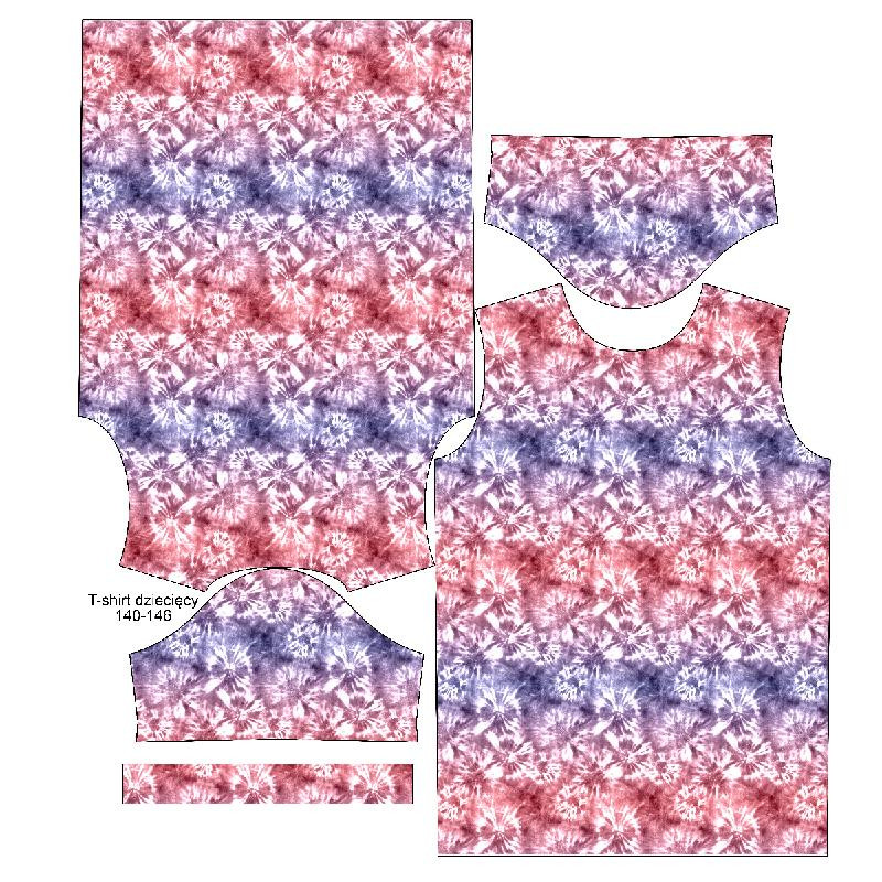 KID’S T-SHIRT- BATIK pat. 1  / purple-pink - single jersey