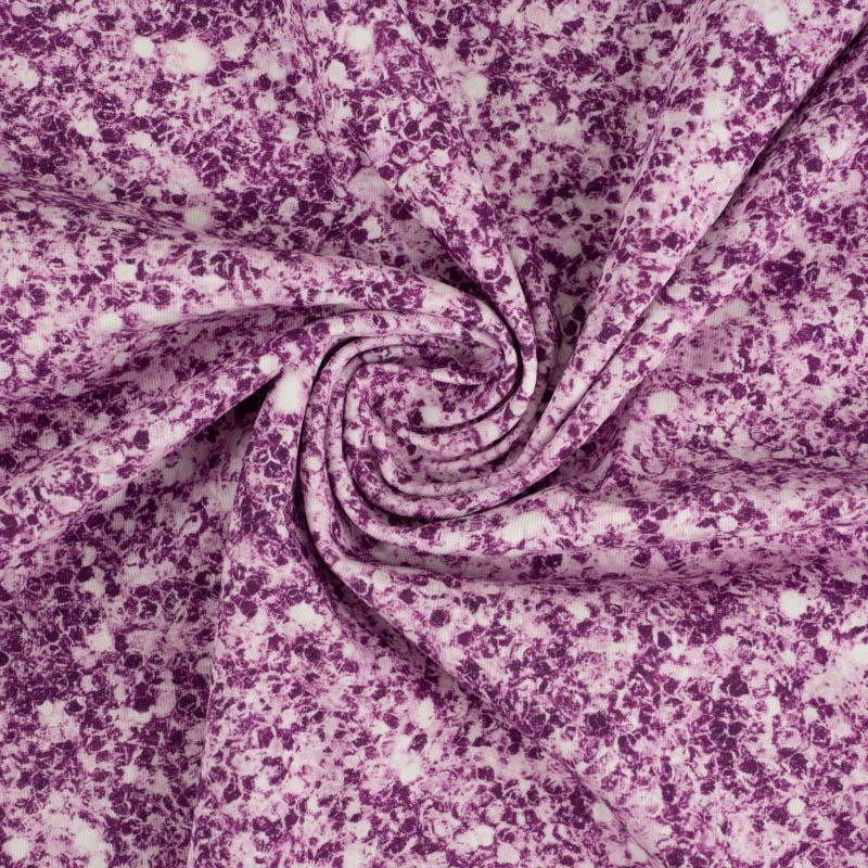 PURPLE GLITTER (DRAGONFLIES AND DANDELIONS) - looped knit fabric