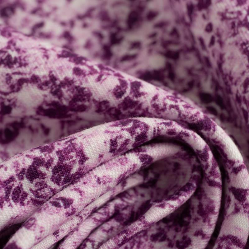 PURPLE GLITTER (DRAGONFLIES AND DANDELIONS) - looped knit fabric