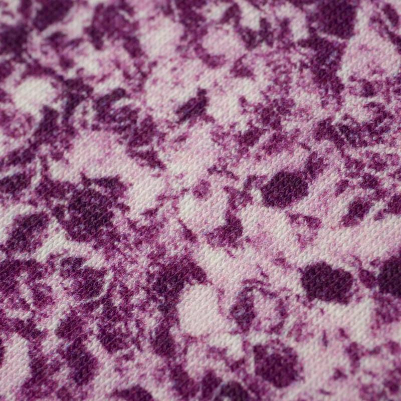 PURPLE GLITTER (DRAGONFLIES AND DANDELIONS) - looped knit fabric
