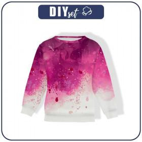 CHILDREN'S (NOE) SWEATSHIRT (134/140) - SPECKS (fuchsia) - looped knit fabric 