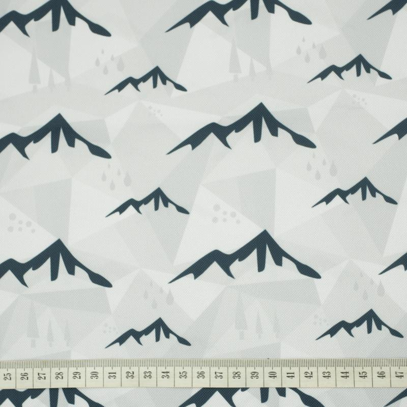MOUNTAINS (adventure) / grey - Waterproof woven fabric
