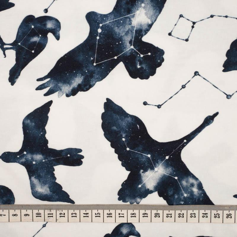 GALACTIC BIRDS (GALACTIC ANIMALS) - looped knit fabric