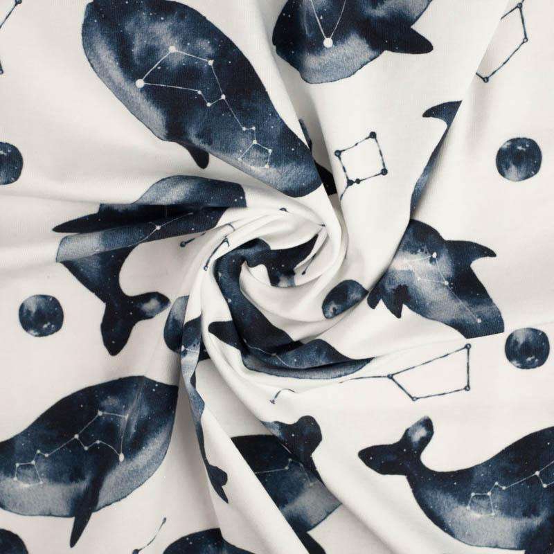 GALACTIC OCEAN (GALACTIC ANIMALS) / white - looped knit fabric