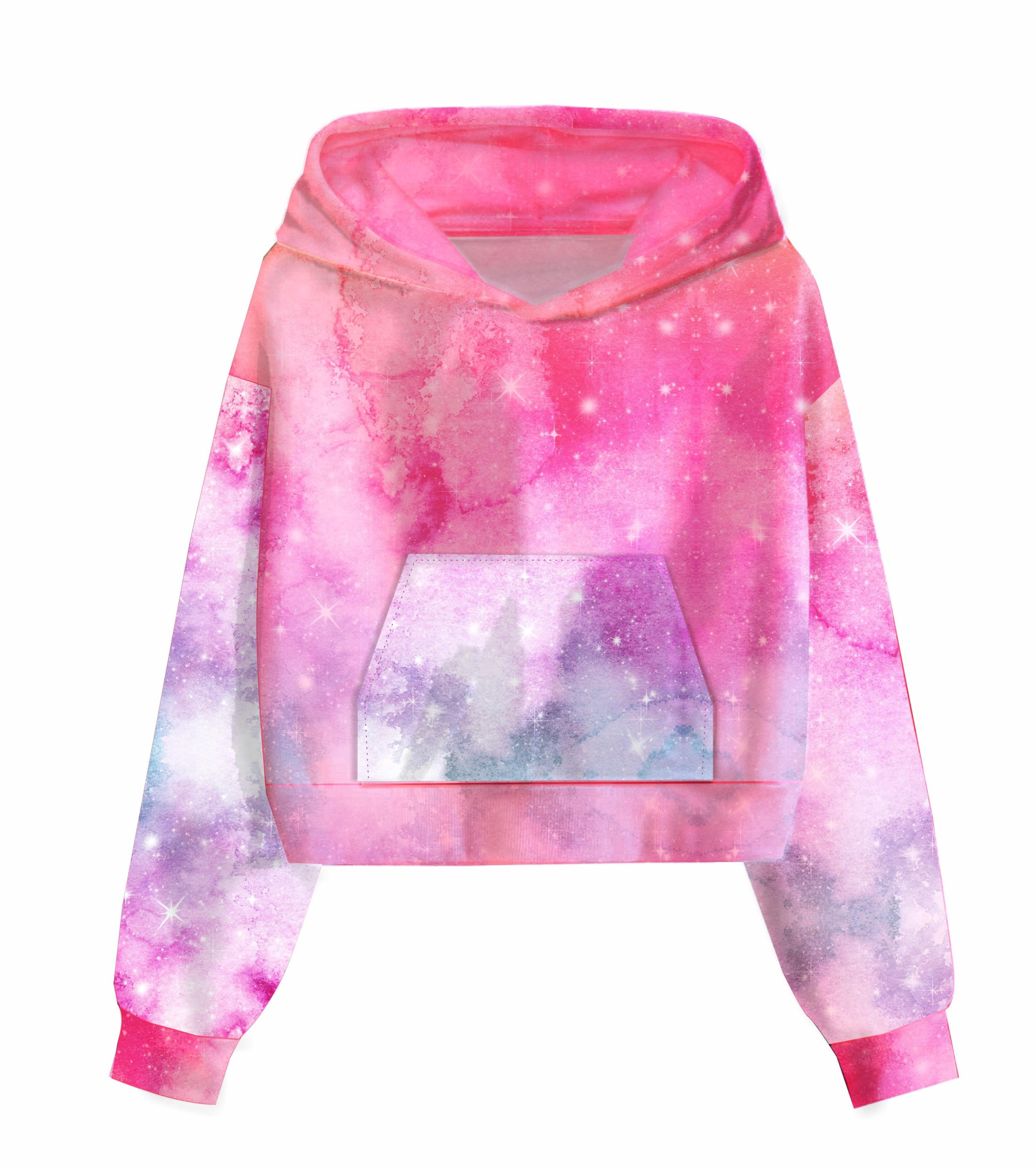 Cropped hoodie (IDA) - WATERCOLOR GALAXY PAT. 5 - sewing set