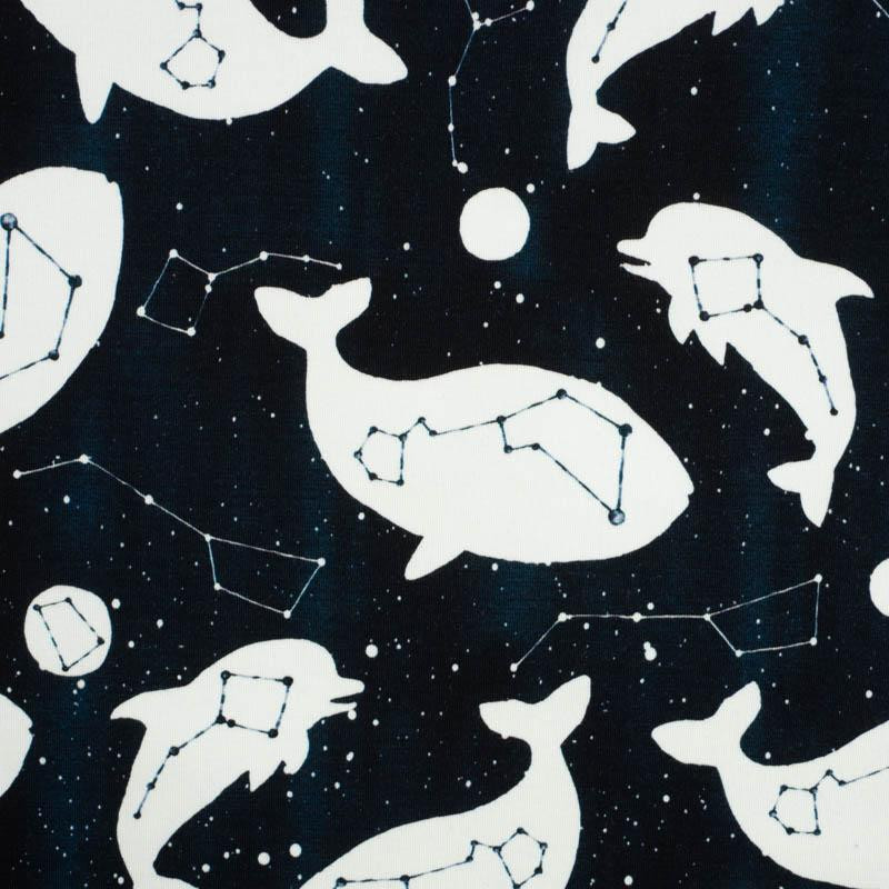 GALACTIC OCEAN (GALACTIC ANIMALS) / navy - looped knit fabric