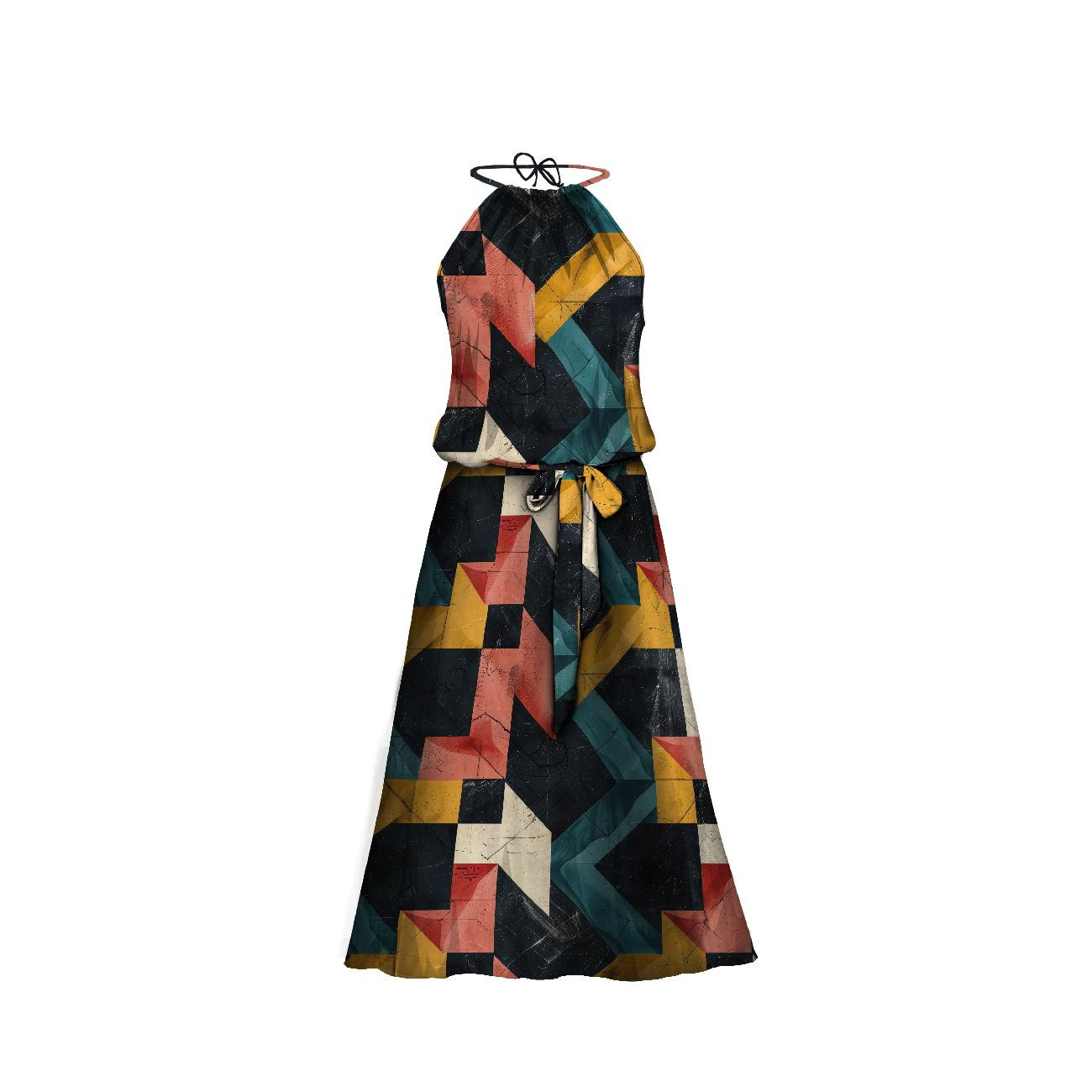 DRESS "DALIA" MAXI - GEOMETRIC PAT. 1 - sewing set