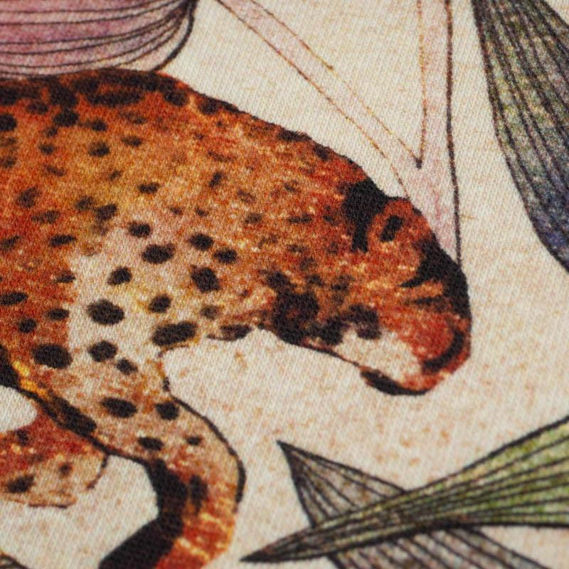 100cm CHEETAH / leaves - looped knit 