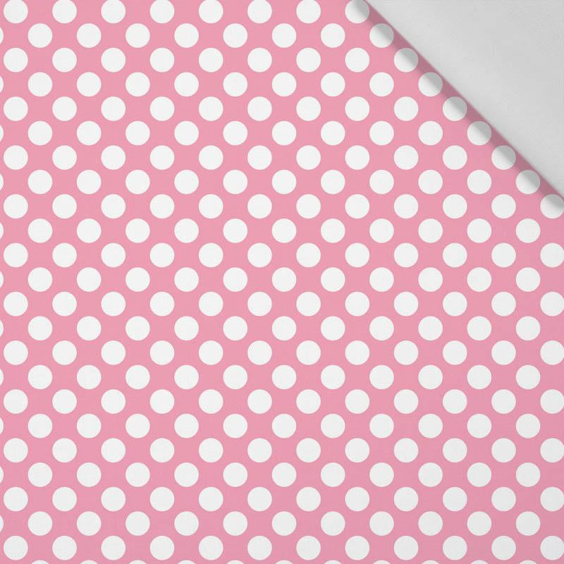 WHITE DOTS / pink - Cotton woven fabric
