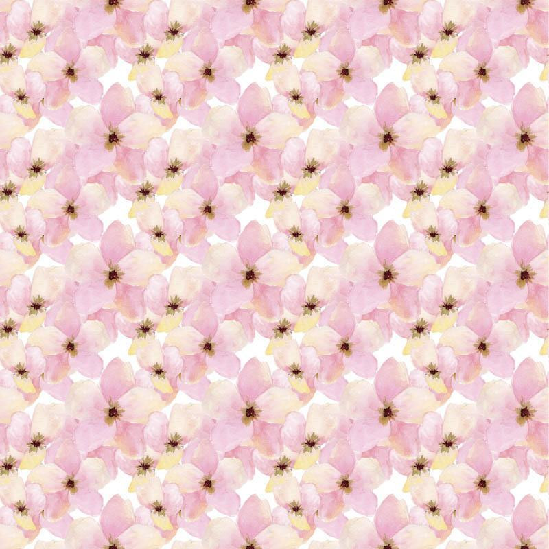 PINK FLOWERS (IN THE MEADOW) - Cotton muslin