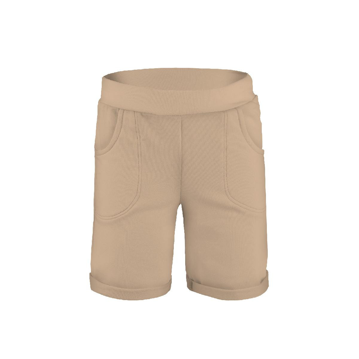 KID`S SHORTS (RIO) - HAZELNUT / beige - looped knit fabric 