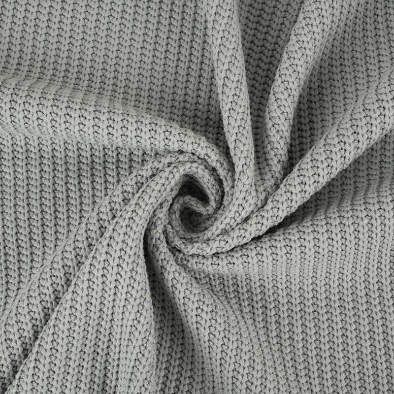 LIGHT GRAY - Cotton sweater knit fabric