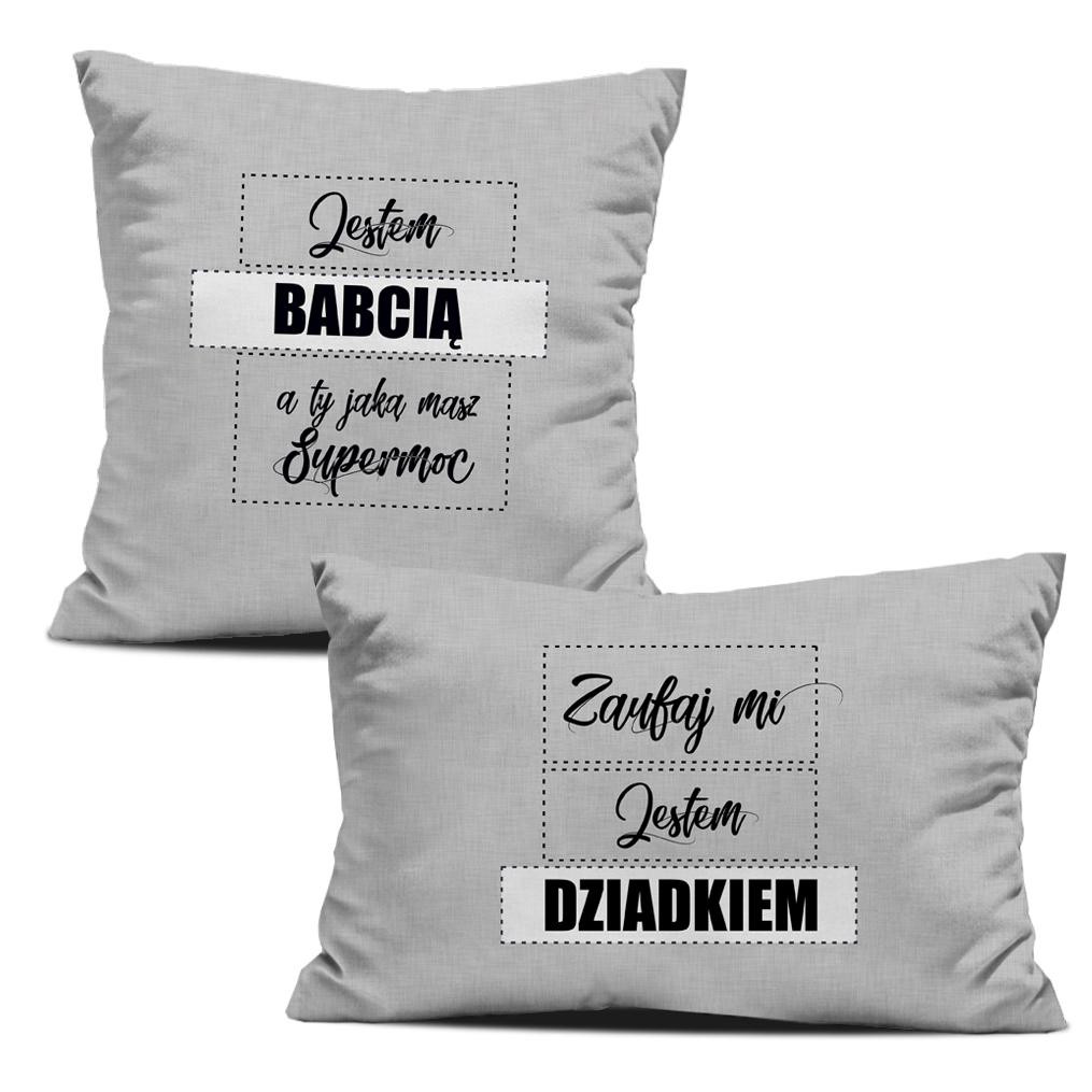 DECORATIVE PILOWS - Jestem Babcią a jaką TY masz Supermoc?/ grey