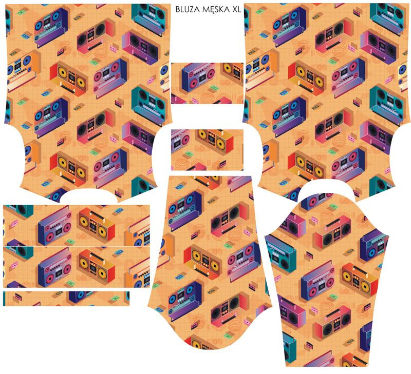 MEN’S SWEATSHIRT (COLORADO) - BOOMBOX (retro) / orange - sewing set