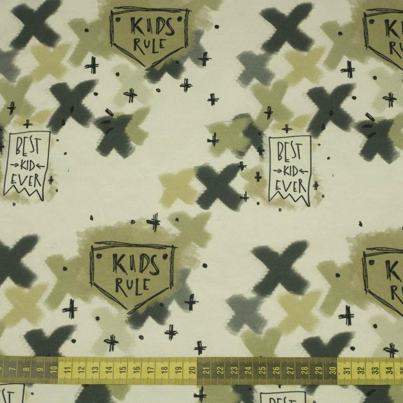 KIDS RULE (SCHOOL DRAWINGS) - looped knit fabric