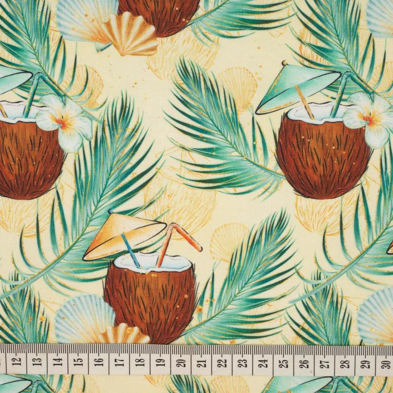 COCONUTS AND PALM TREES - looped knit fabric