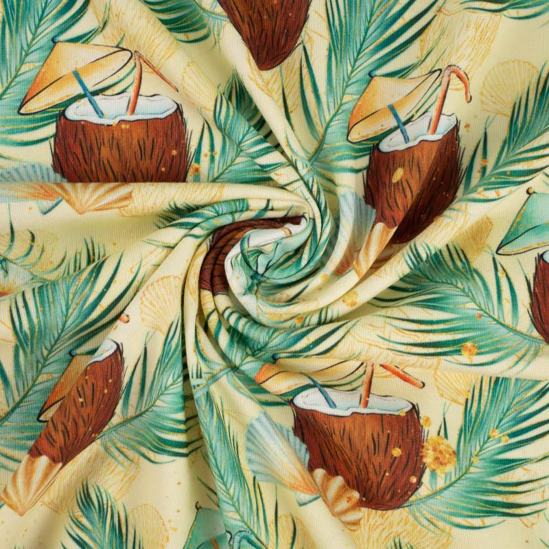 COCONUTS AND PALM TREES - looped knit fabric