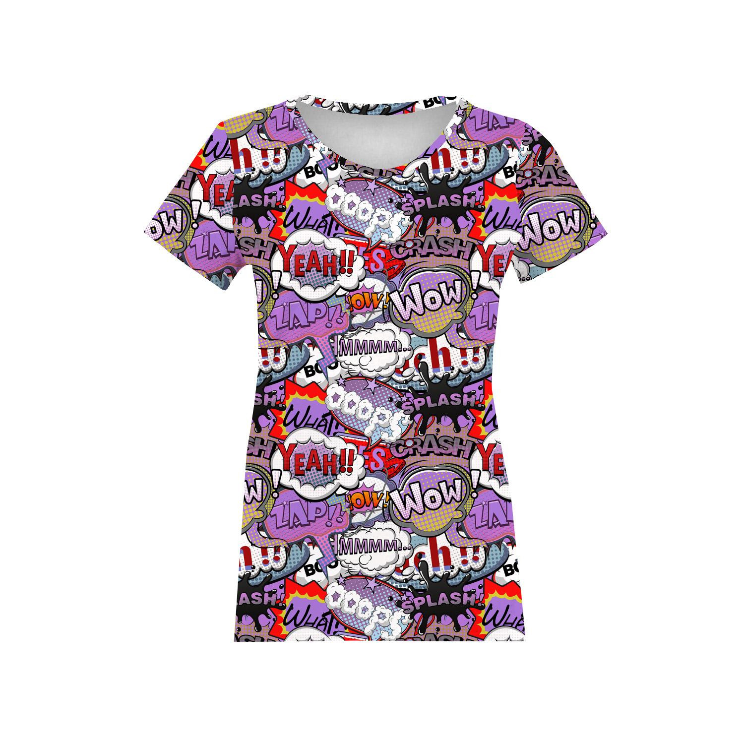 WOMEN’S T-SHIRT - COMIC BOOK (purple - red) - single jersey