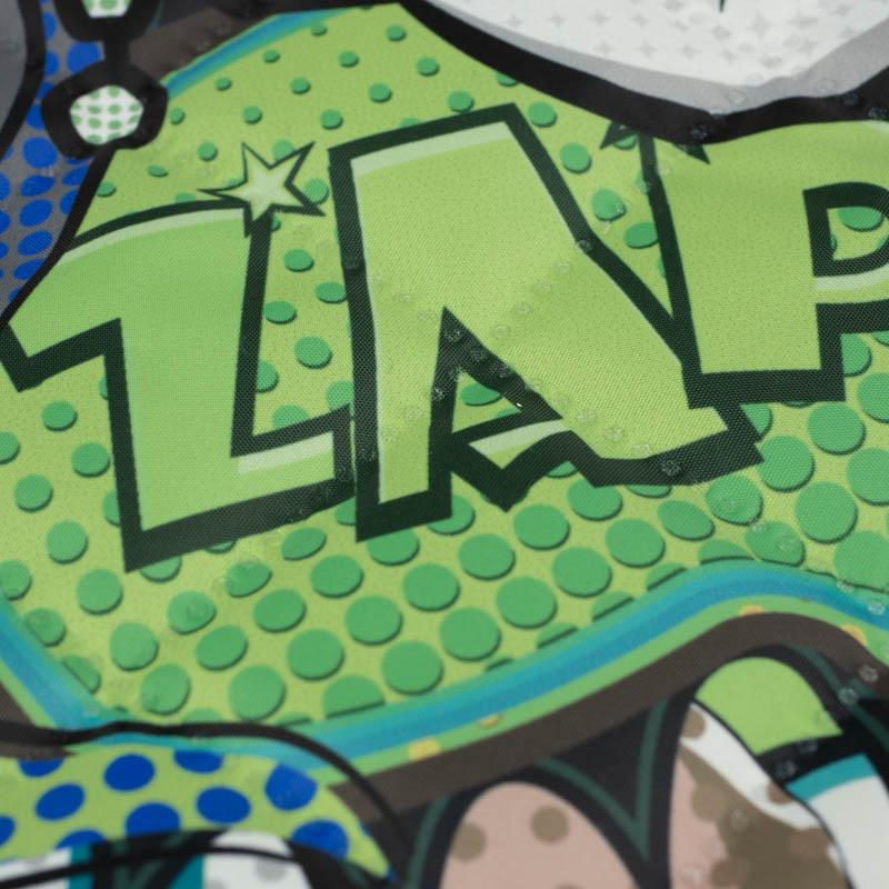 COMIC BOOK (green - blue) - Quilted nylon fabric 