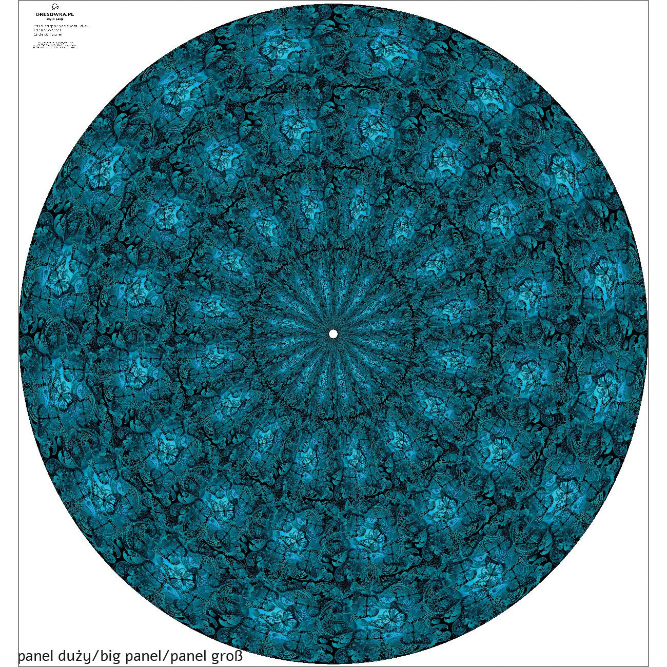 LACE BUTTERFLIES / blue - circle skirt panel 