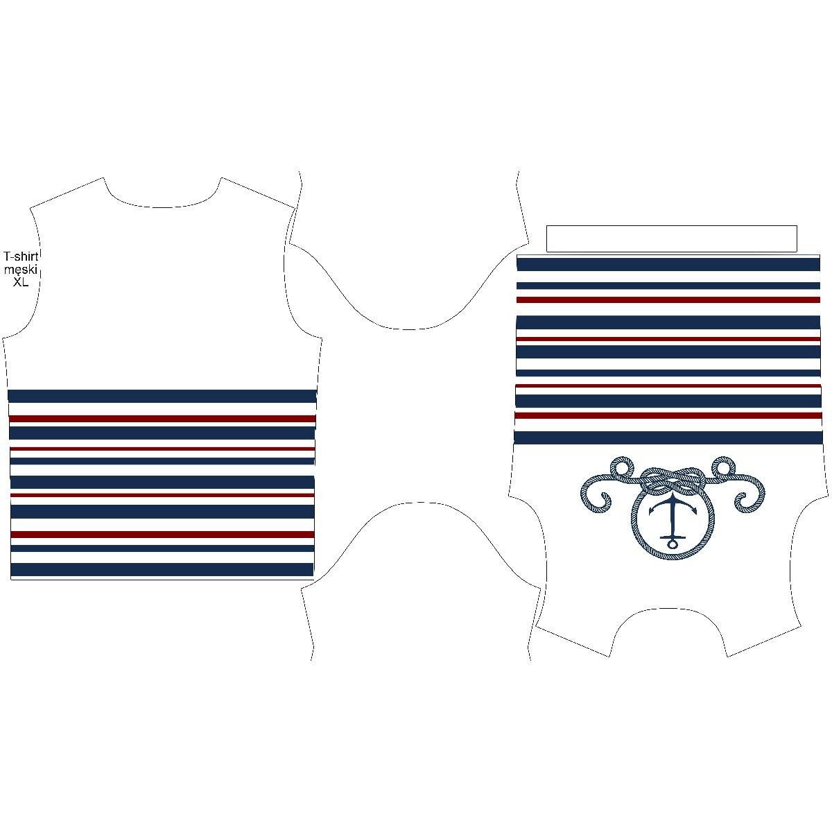 MEN’S T-SHIRT - ANCHOR / stripes (marine) - single jersey