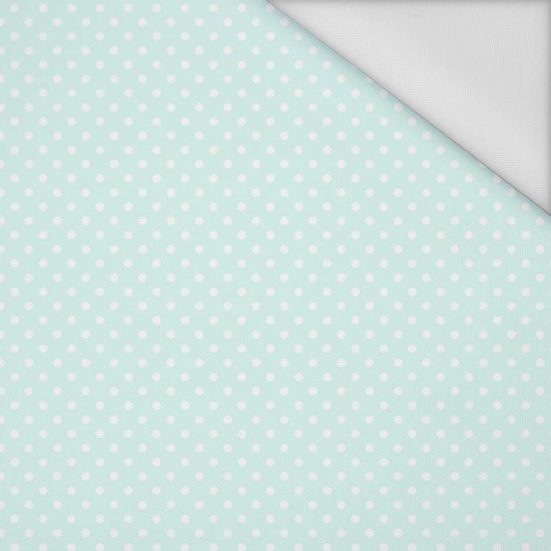 DOTS WHITE / light mint - Waterproof woven fabric