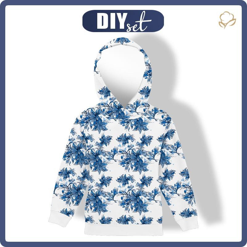 KID'S HOODIE (ALEX) - VANILLA BLOSSOM (CLASSIC BLUE) - sewing set