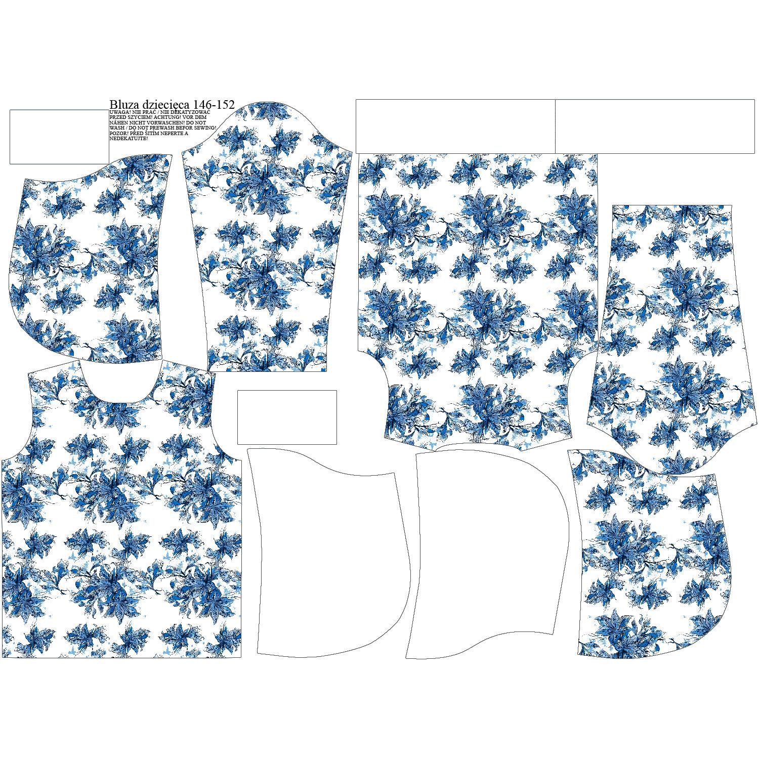 KID'S HOODIE (ALEX) - VANILLA BLOSSOM (CLASSIC BLUE) - sewing set