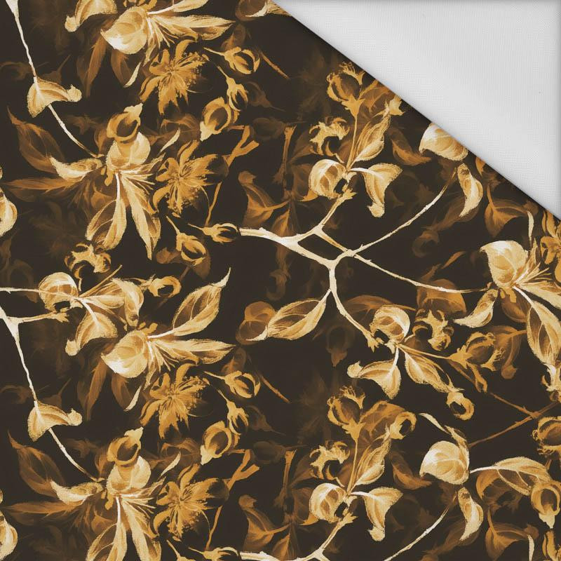 APPLE BLOSSOM pat. 1 (gold) / black - Waterproof woven fabric