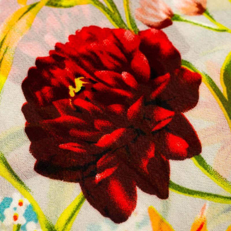 FLOWERS ON THE MEADOW pat. 3 / light grey - Chiffon