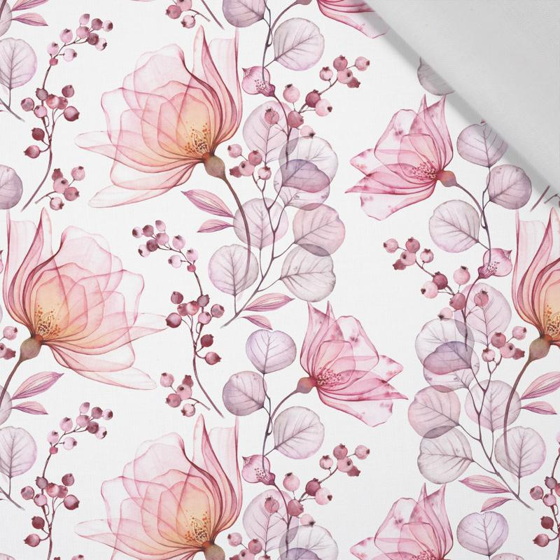 FLOWERS pat. 4 (pink) - Cotton woven fabric